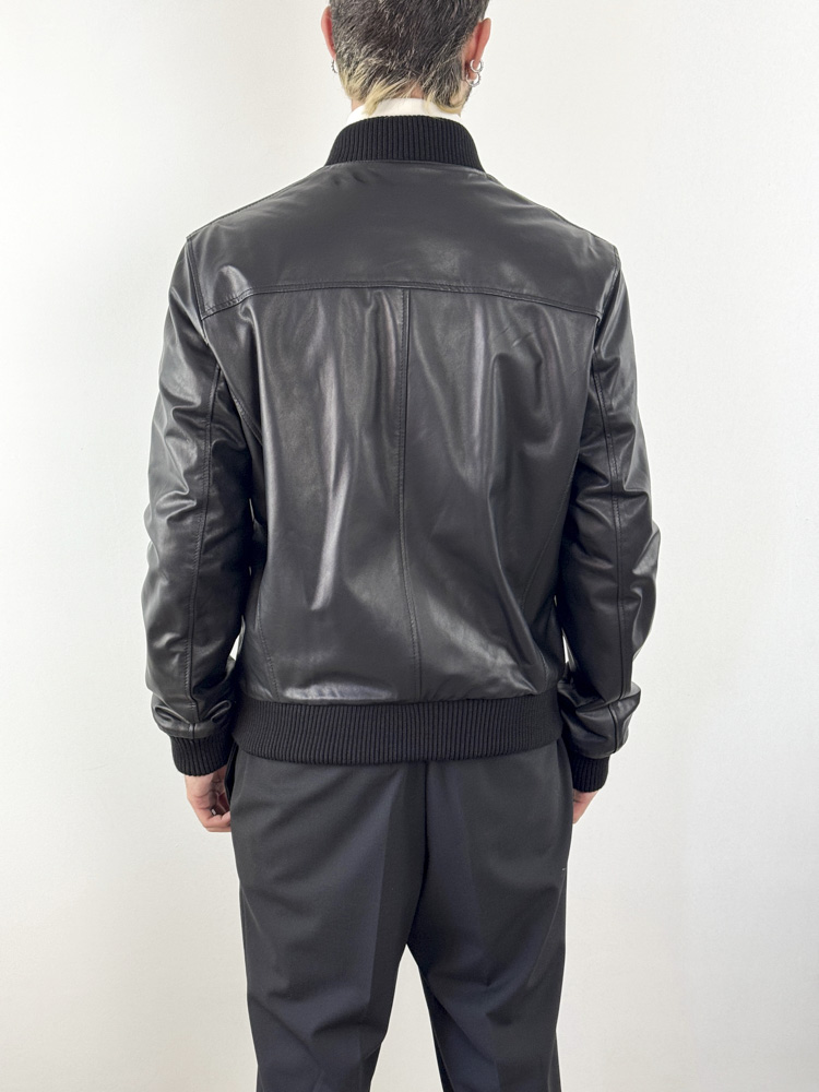 Men's Black Leather Jacket Maffei 41231-NERO
