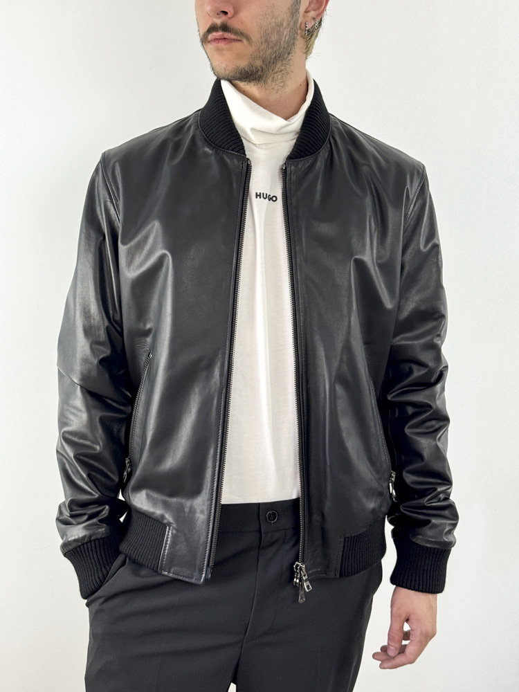 Men's Black Leather Jacket Maffei 41231-NERO