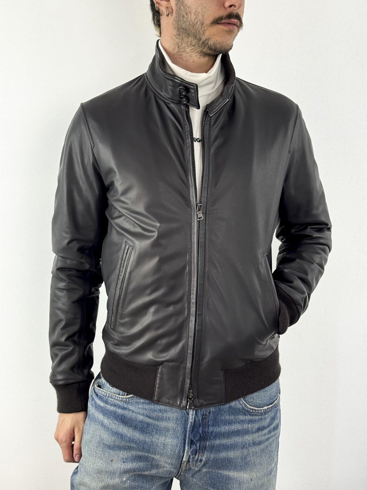 Men's Brown Leather Jacket Maffei 51220-T MORO