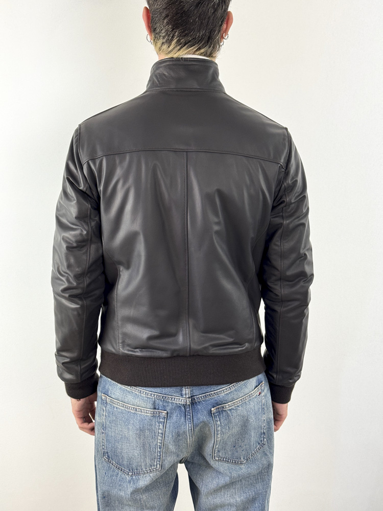 Men's Brown Leather Jacket Maffei 51220-T MORO