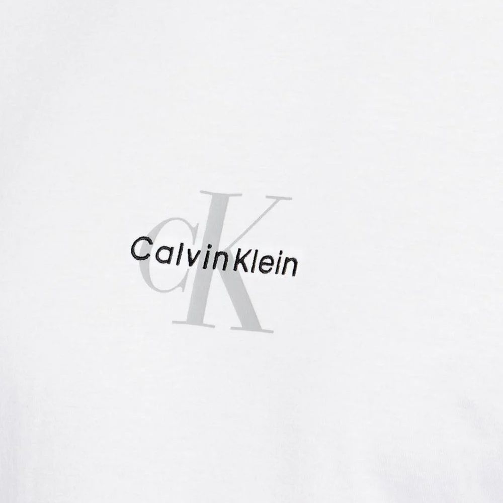 Men's White Ss 30s Micro Monologo Graphic Tee Calvin Klein LV04RB866G-YAA