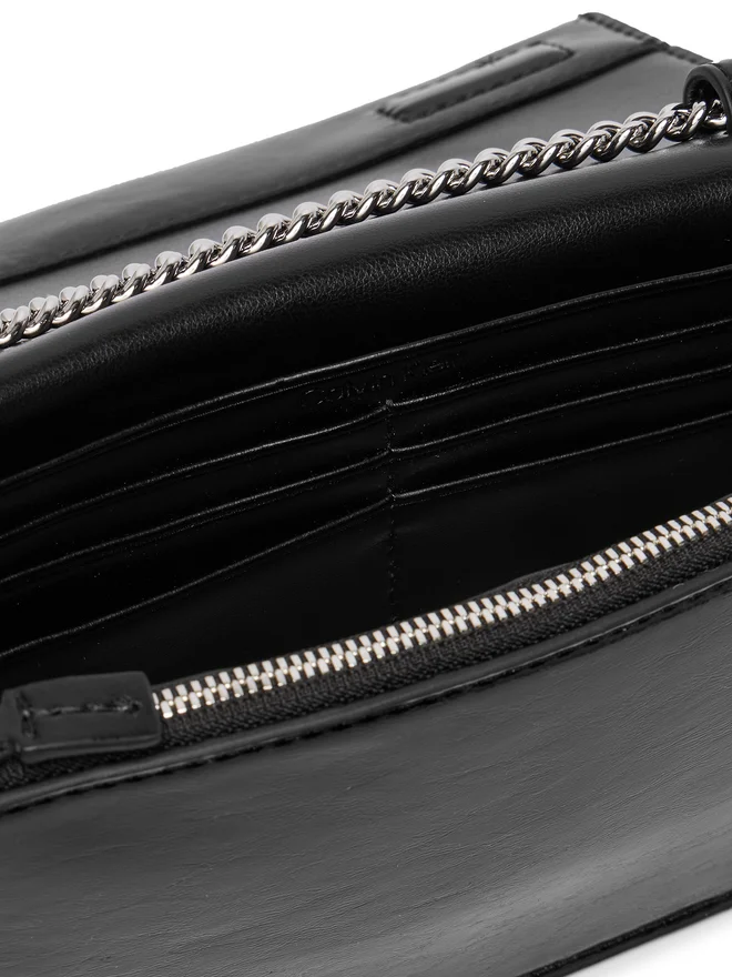 Women's Black CK Metallic Wallet on Chain Calvin Klein LV04F3320G-UB1