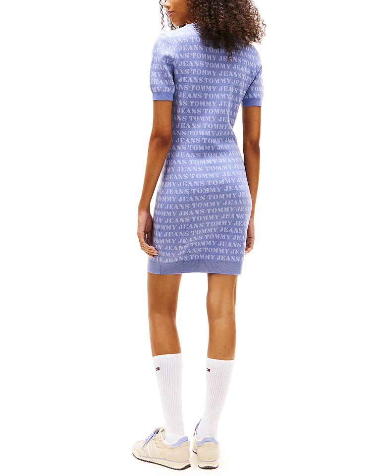 Women's Blue Tjw Aop Spellout Sweater Dress Tommy Jeans DW0DW21907-0GY