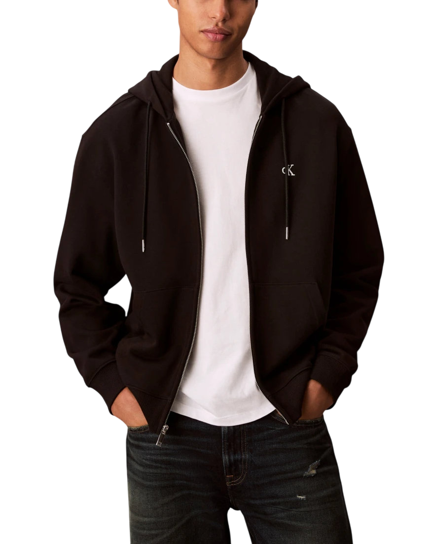 Men's Black Ls Eu 350Terry Monogram Fz Hoodie Calvin Klein LV04RD240G-UB1