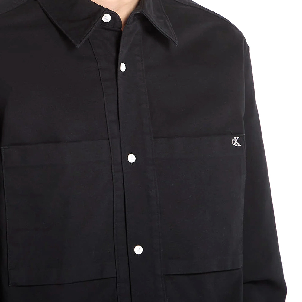 Men's Black Ls Cotton Twill Relaxed Overshirt Calvin Klein LV04RE111G-UB1