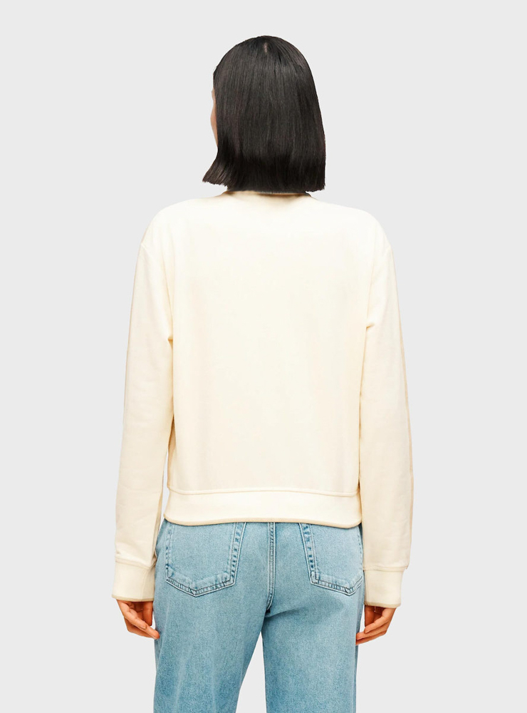 Women's Ecru Ls Stretch Terry Fz Track Jacket Calvin Klein LV047E226G-YAC