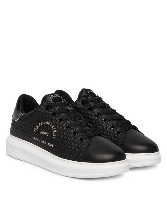 Ανδρικά Δερμάτινα KAPRI KL Microgram Sneakers Μαύρα Karl Lagerfeld KL52536K-000 BLACK