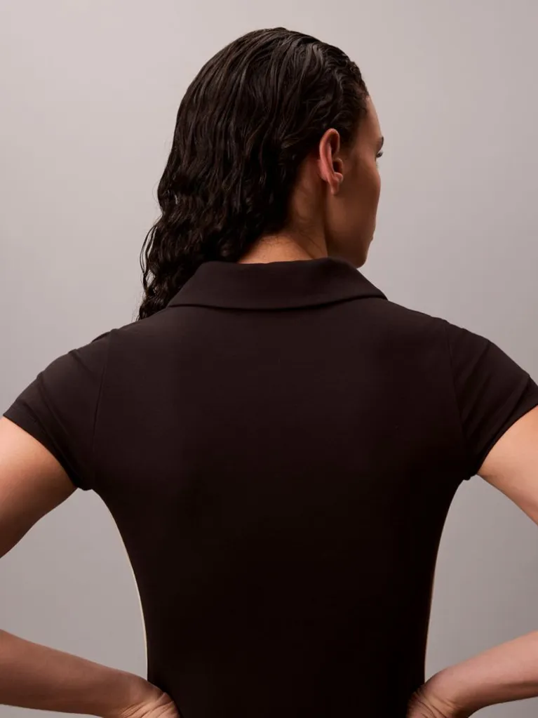 Γυναικείο Κοντομάνικο Polo Φόρεμα Μαύρο Calvin Klein LV047E213G-UB1