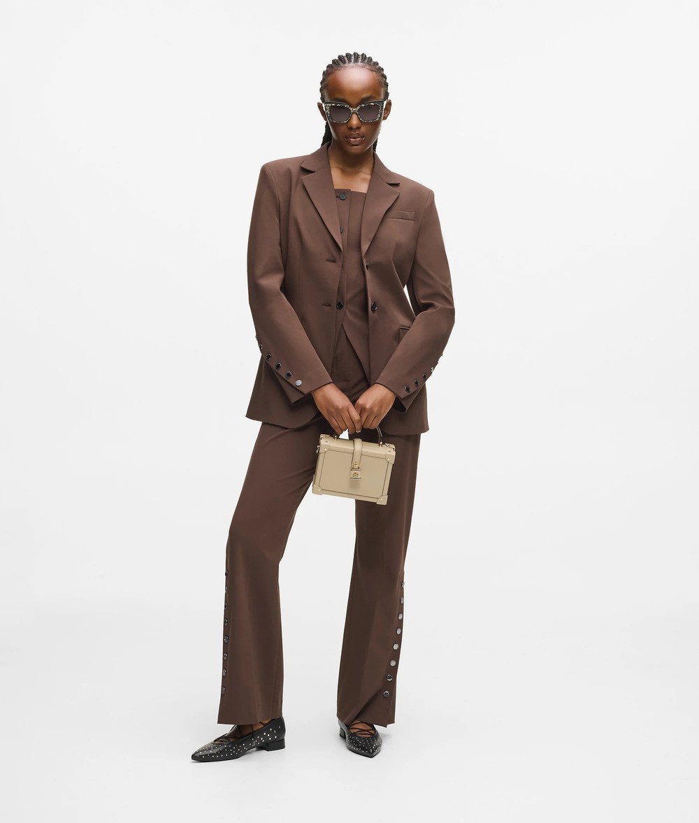 Γυναικεία Δερμάτινη K/Autograph Τσάντα Τσάντα Μπεζ Karl Lagerfeld B1W30100-2FT SAFARI