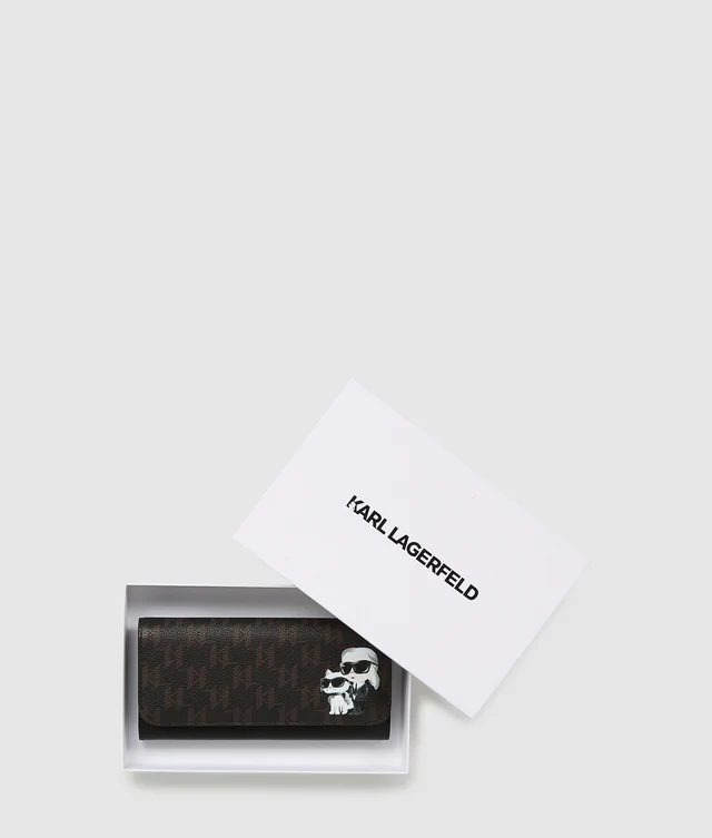 Γυναικείο Ikon Monogram Πορτοφόλι Μαύρο Karl Lagerfeld B1W32015-2LS BROWN KL MONO