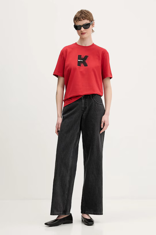 Γυναικείο T-shirt Κόκκινο Karl Lagerfeld Jeans B1W17055-1HC POMPEIAN RED