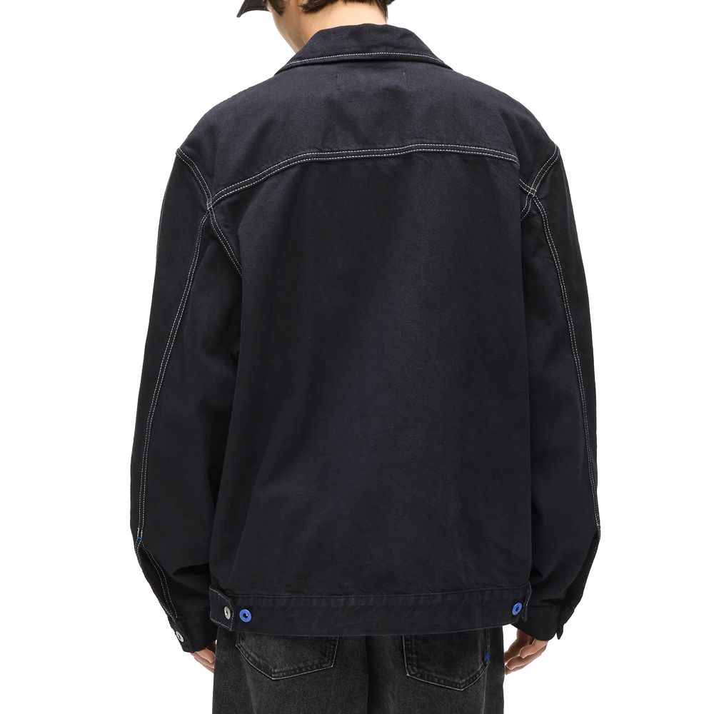 Men's Black Klj Contrast Stitch Jacket Karl Lagerfeld Jeans B1M14020-999 BLACK