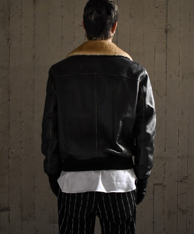 Ανδρικό Δερμάτινο Μπουφάν Μαύρο Maffei 51283col-NERO