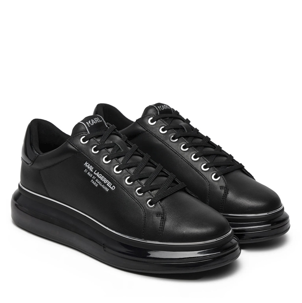 Ανδρικά Δερμάτινα Kapri Kushion Rsg Sneakers Μαύρα Karl Lagerfeld KL52615-00X BLACK