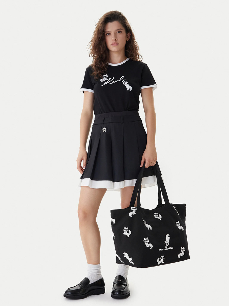 Γυναικεία Ikon Choupette Shopper Τσάντα Μαύρη Karl Lagerfeld B1W50053-999 BLACK