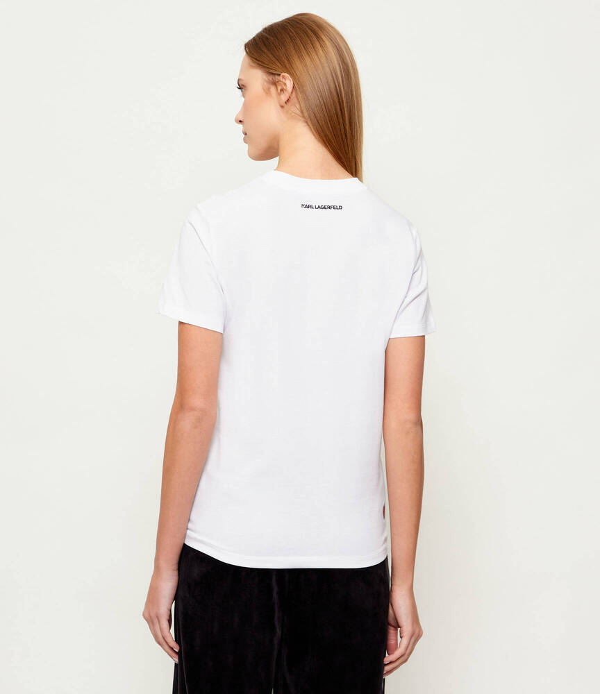 Women's White Ikon Valentine T-shirt Karl Lagerfeld B1W17038-100 WHITE