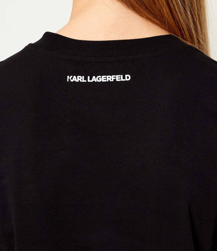 Women's Black Ikon Valentine T-shirt Karl Lagerfeld B1W17038-999 BLACK