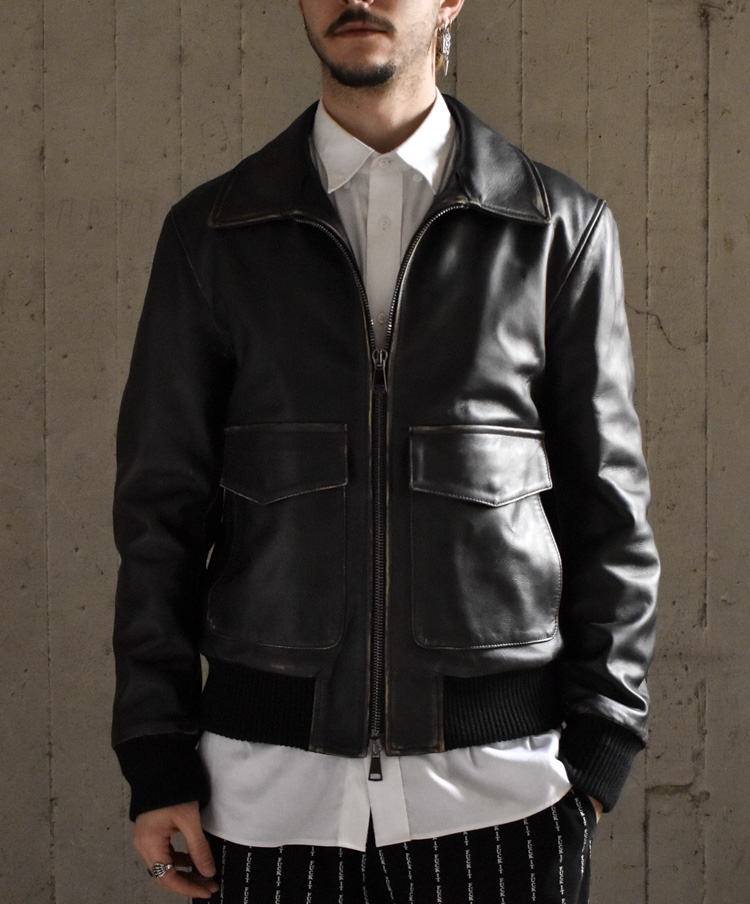 Ανδρικό Δερμάτινο Μπουφάν Μαύρο Maffei 51283col-NERO