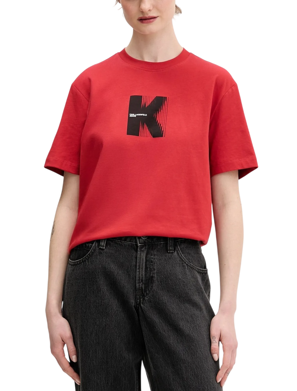 Γυναικείο T-shirt Κόκκινο Karl Lagerfeld Jeans B1W17055-1HC POMPEIAN RED