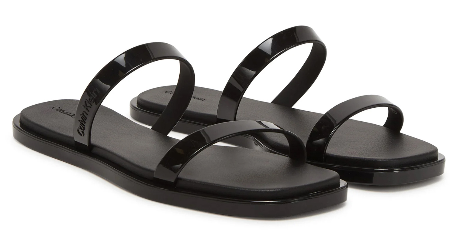 Women's Black Jelly Sandal Shiny Calvin Klein HW0HW02963-0GJ