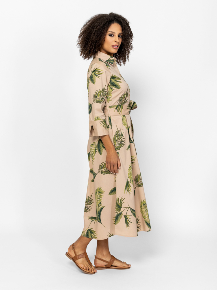 Women's Beige Violetta Dress Heavy Tools T50049-PALMS