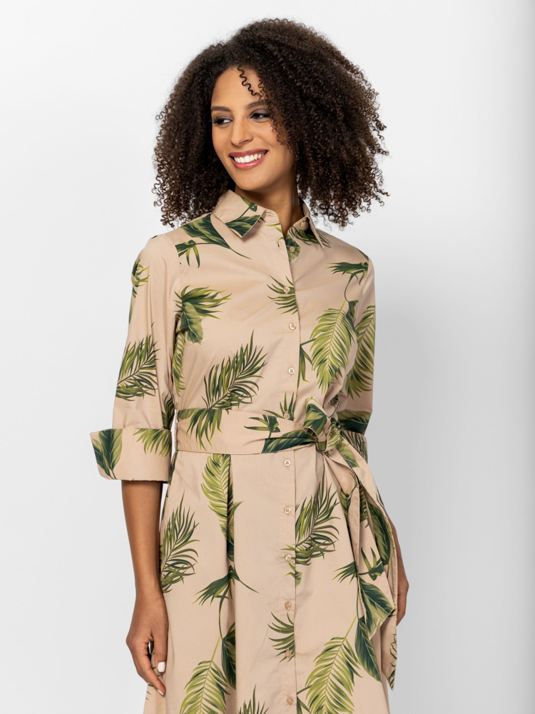 Women's Beige Violetta Dress Heavy Tools T50049-PALMS