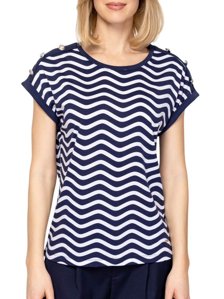 Γυναικείο Milena T-shirt Μπλε Heavy Tools T17079-WAVY