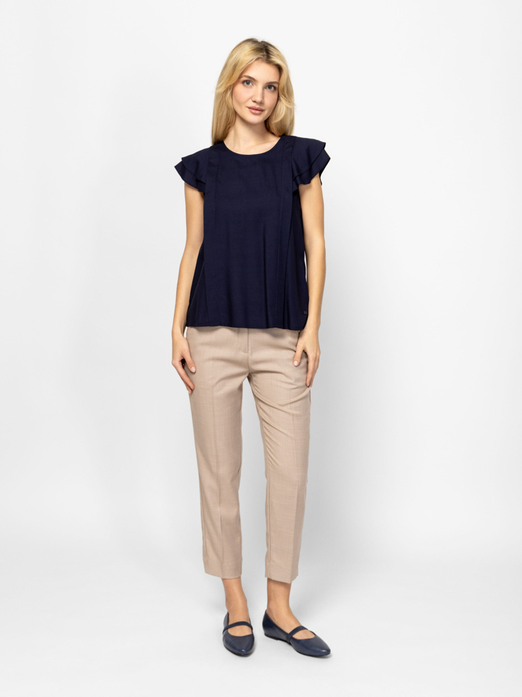 Women's Navy Blue Rioka Blouse Heavy Tools T40043-NAVY