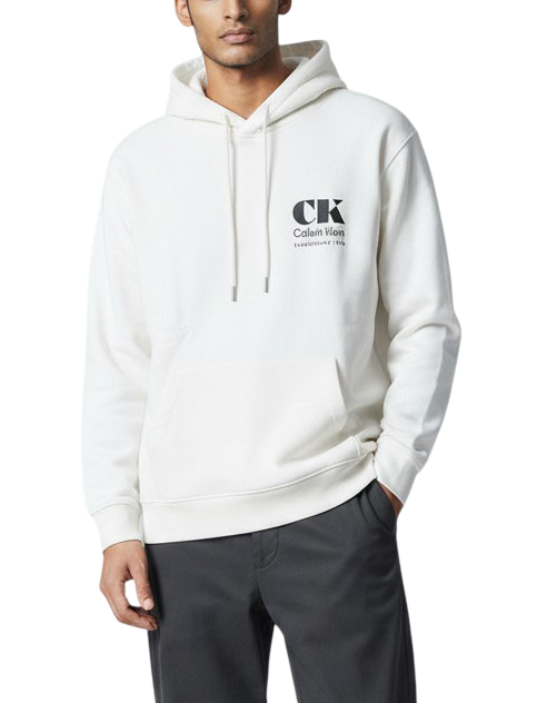 Men's White Ls Cl 350Terry Eu Bo Hoodie Calvin Klein LV04RG273G-YAS
