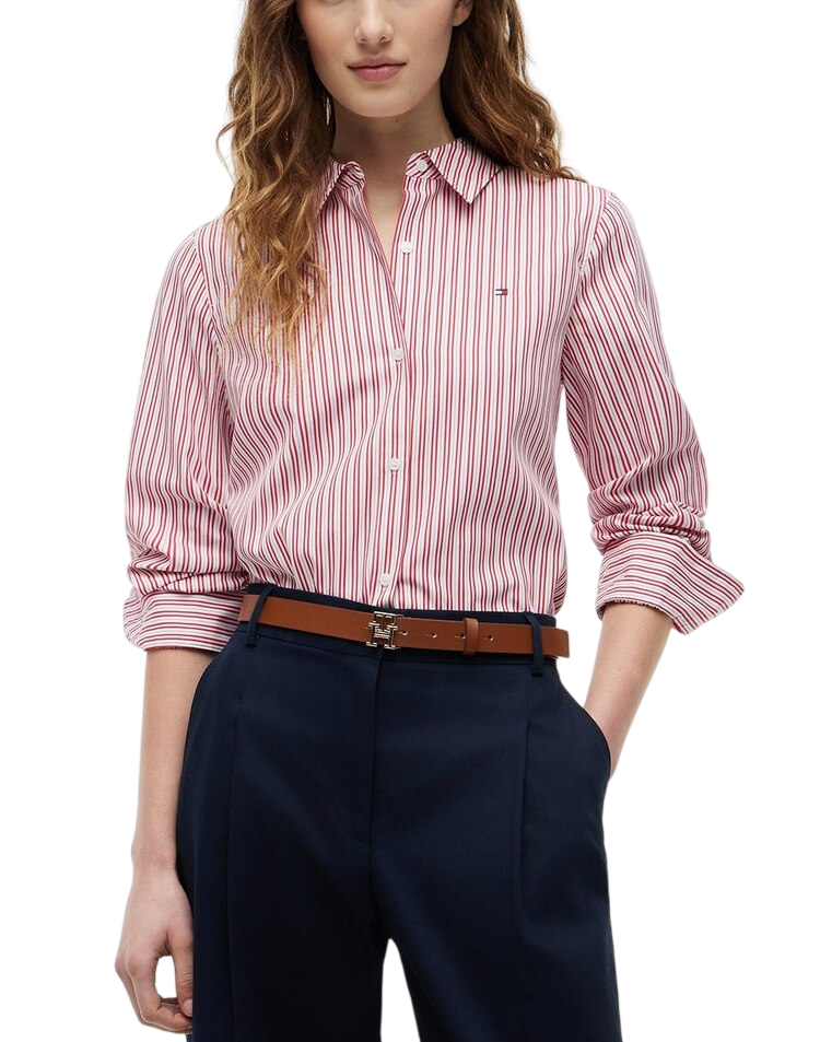 Γυναικείο Ριγέ Πουκάμισο Ροζ Tommy Hilfiger WW0WW51155-0FC