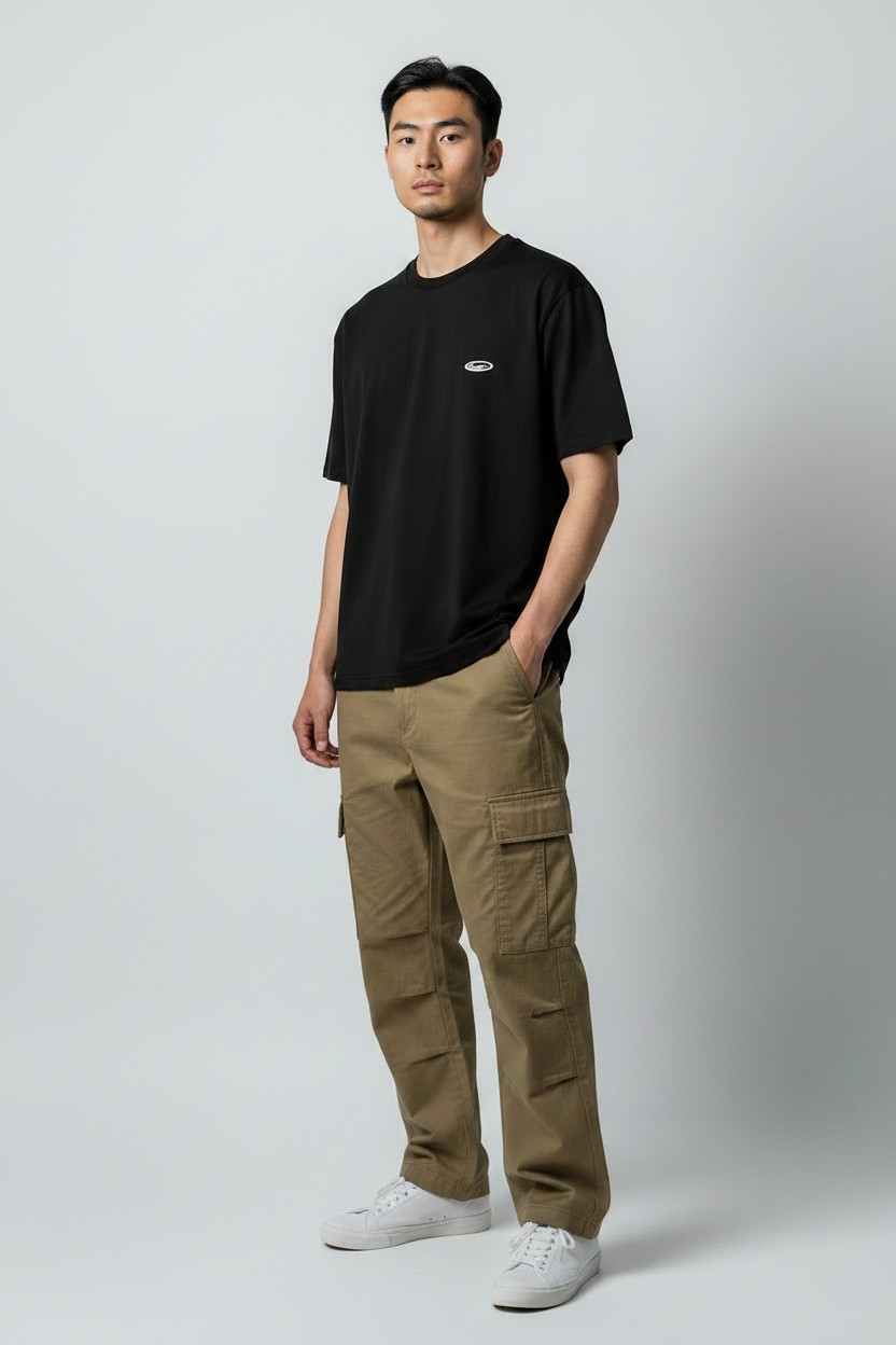 Heavyweight 260gsm Oversized Black Washed Gzeus T-shirt GZ100ES