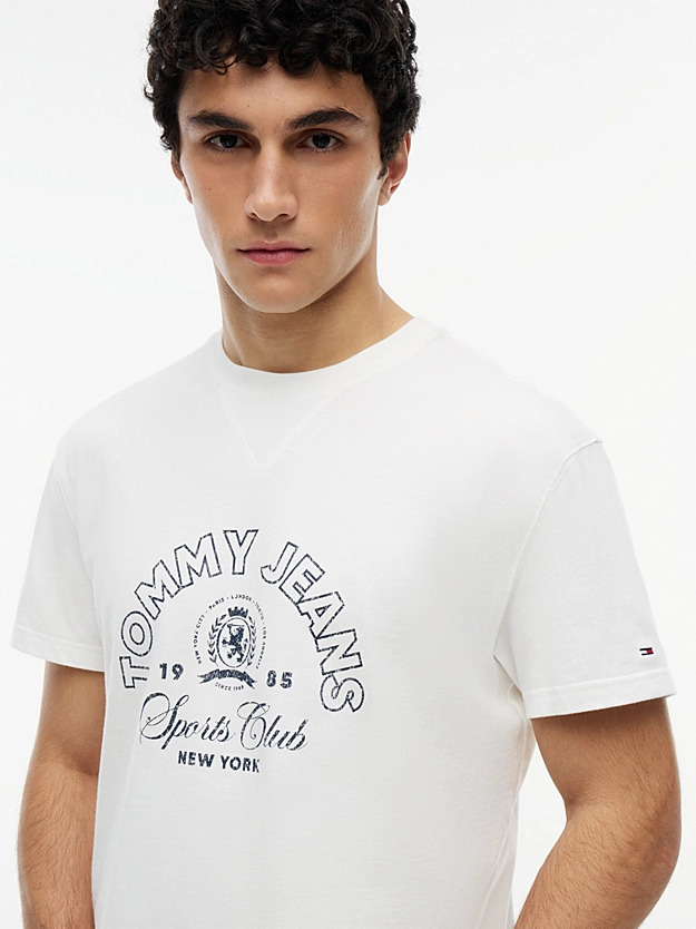 Men's White Tjm Reg Crest Club Ss Tee Tommy Jeans DM0DM23175-YBL
