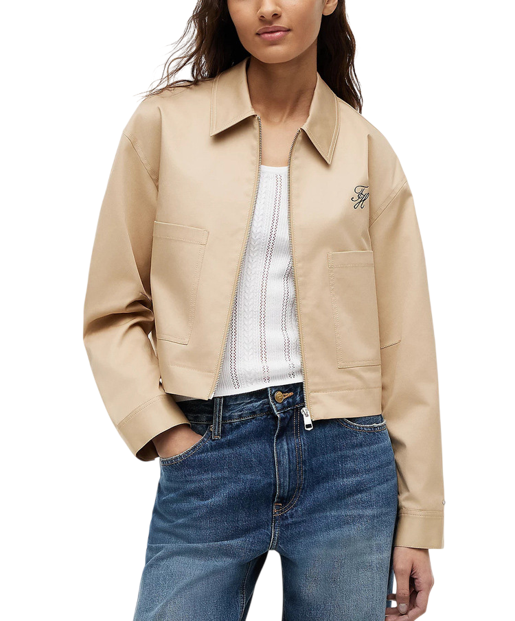 Women's Beige Chino Dressing Short Jacket Tommy Hilfiger WW0WW50144-AB9