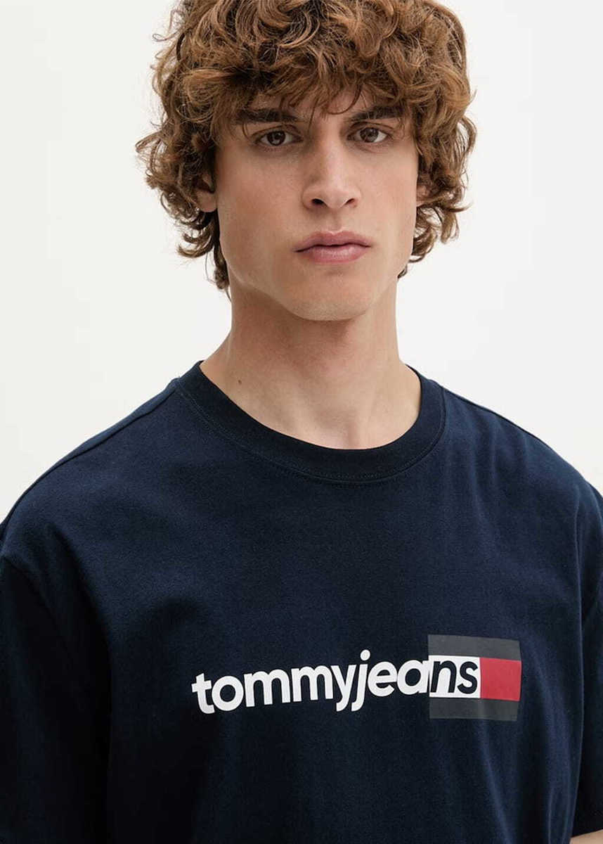 Men's Navy Blue Tjm Reg Entry DNA Ss Tee Tommy Jeans DM0DM23406-C1G