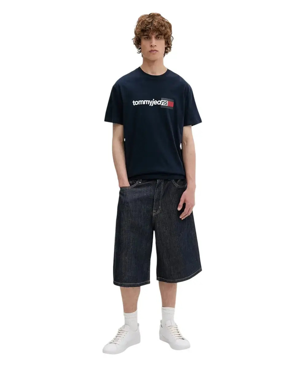 Men's Navy Blue Tjm Reg Entry DNA Ss Tee Tommy Jeans DM0DM23406-C1G