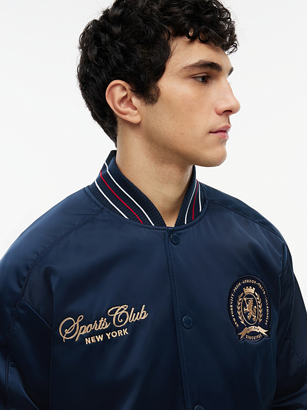 Men's Navy Blue Tjm Souvenir Bomber Jacket Tommy Jeans DM0DM23220-C1G