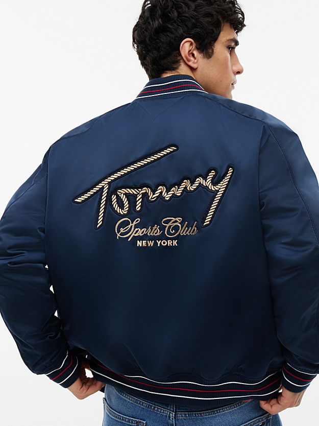 Men's Navy Blue Tjm Souvenir Bomber Jacket Tommy Jeans DM0DM23220-C1G