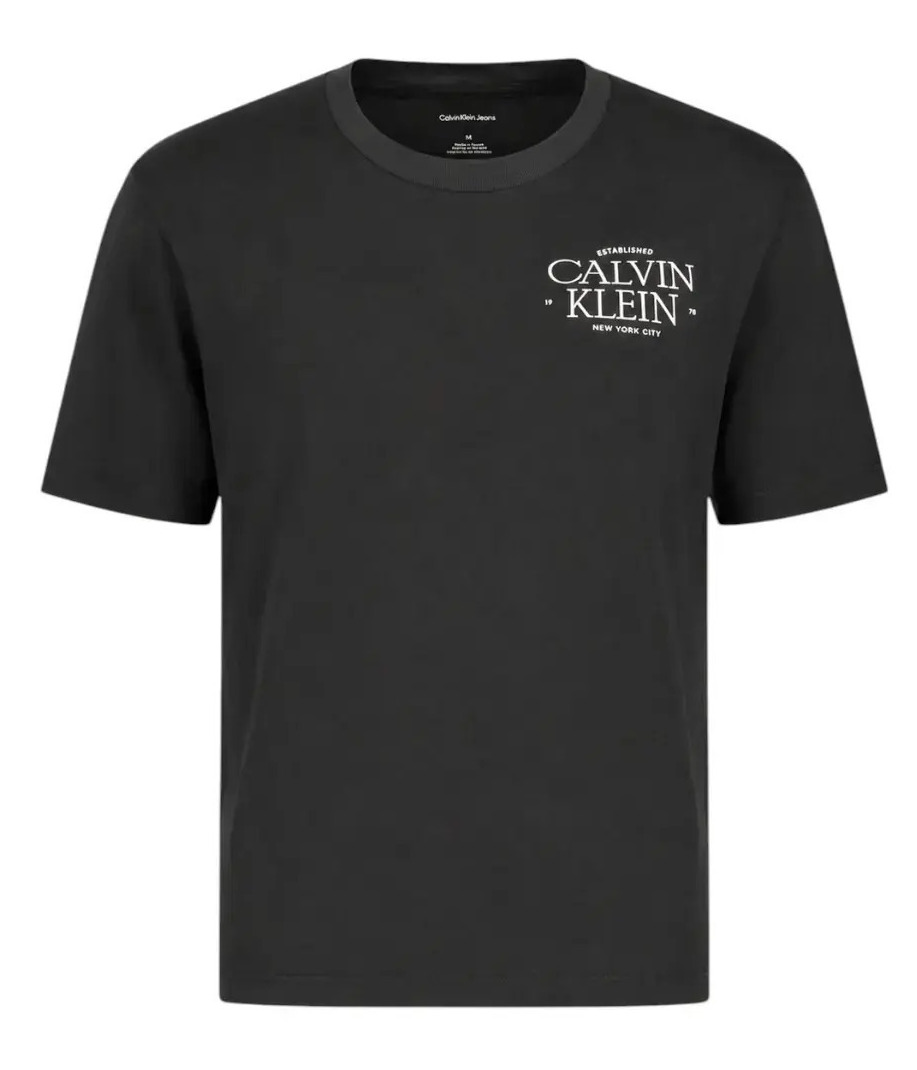 Women's Black Ss Classic Left Chest Graphic Tee Calvin Klein LV047G836G-UB1