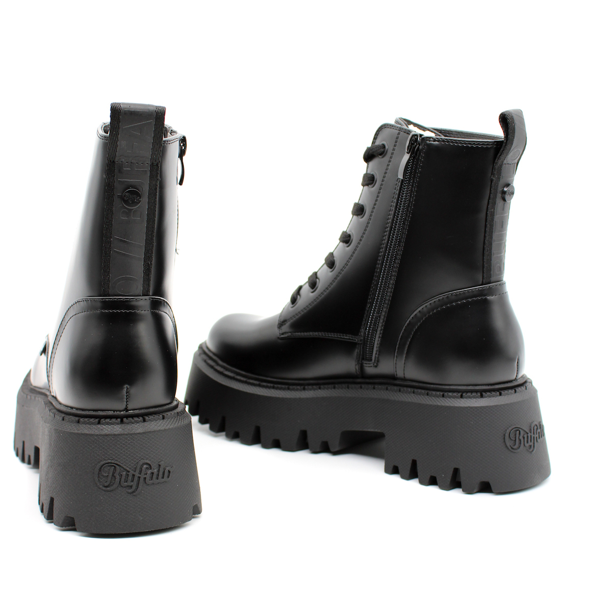 Women's Black Aspen Lace Up Boots Buffalo BUF1622588-BLACK