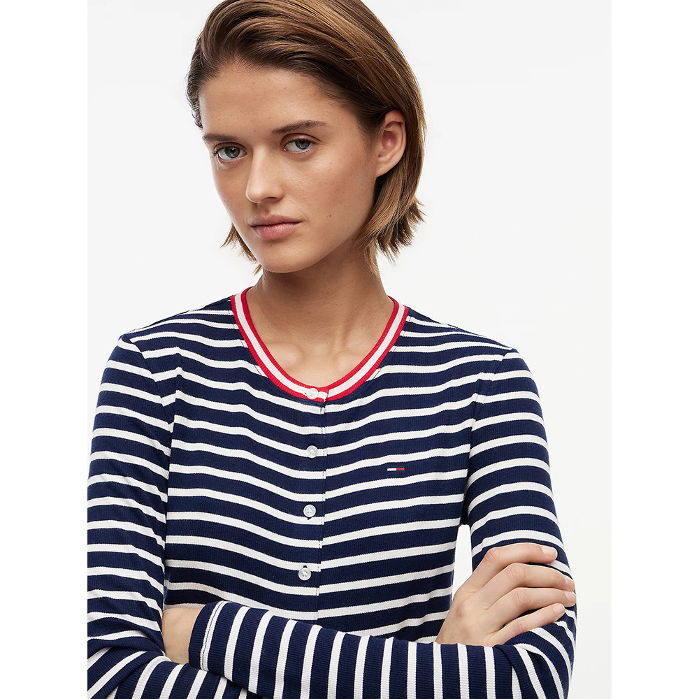 Women's Navy Blue TJW Slim Jersey LS Cardigan Tommy Jeans DW0DW22805-0A7