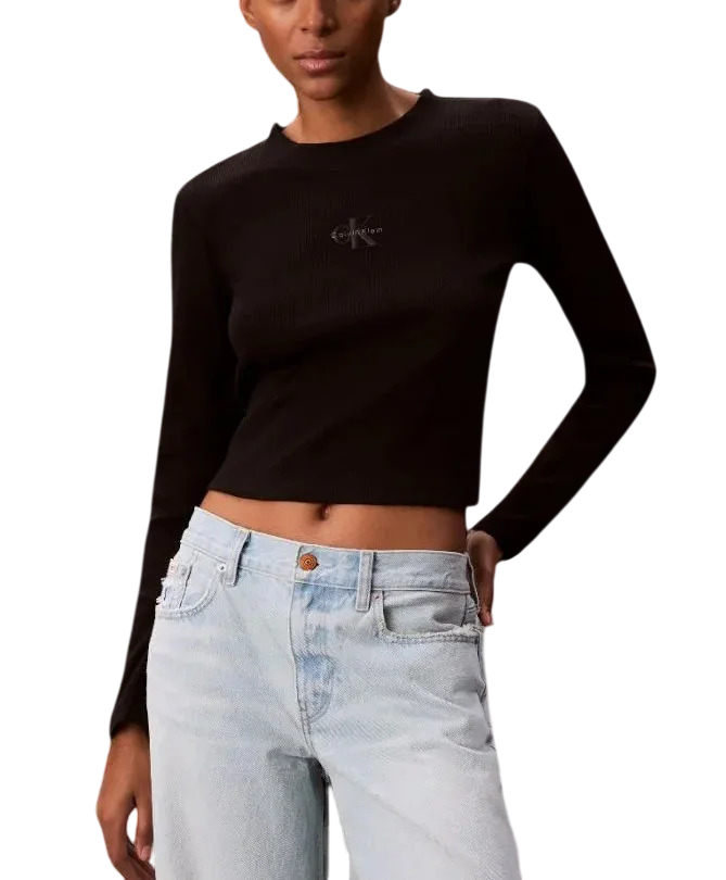 Γυναικείο Μακρυμάνικο T-shirt Μαύρο Calvin Klein LV047A803G-UB1