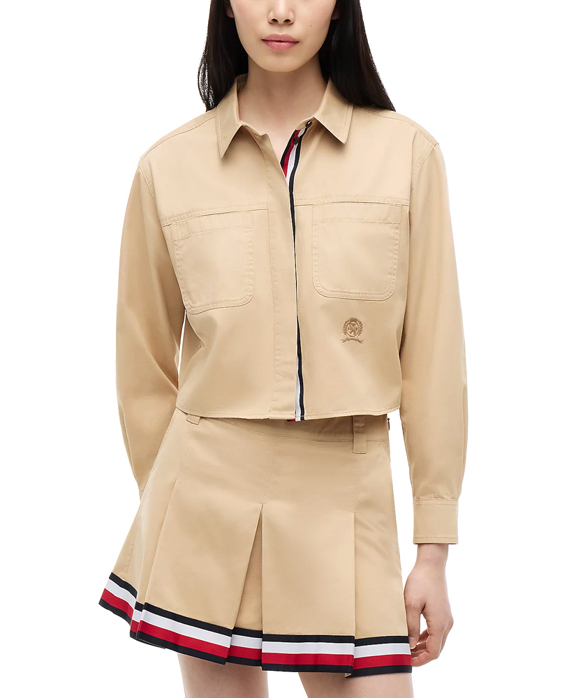 Γυναικείο Cropped Πουκάμισο Μπεζ Tommy Jeans DW0DW22942-AB9