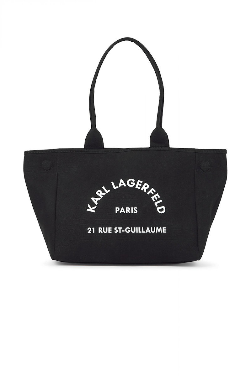 Women's Black K/RSG CONVERTIBLE TRAPEZE TOTE Bag Karl Lagerfeld B1W50010-999 Black