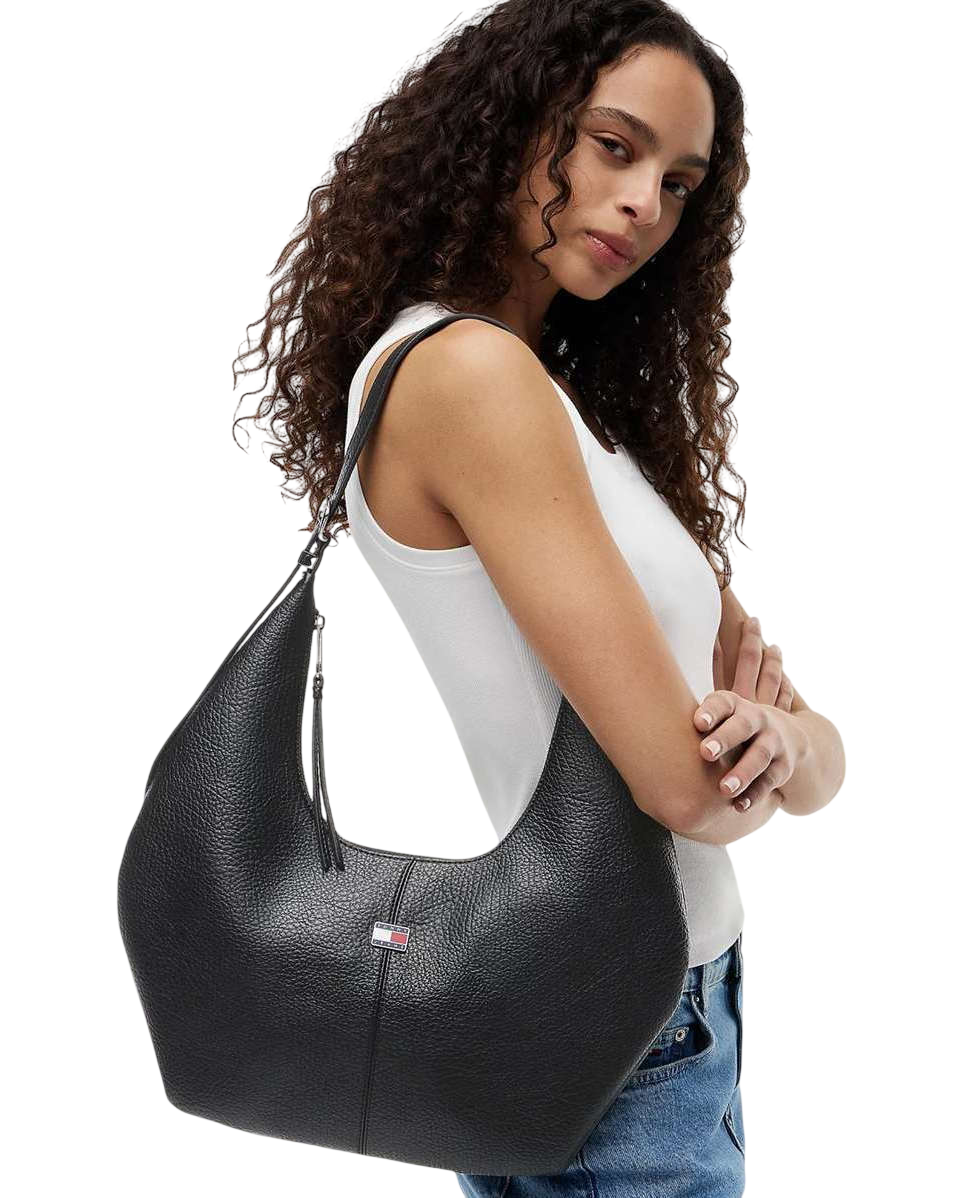 Women's Black TJW Slouchy City Hobo Bag Tommy Jeans AW0AW18776-BDS