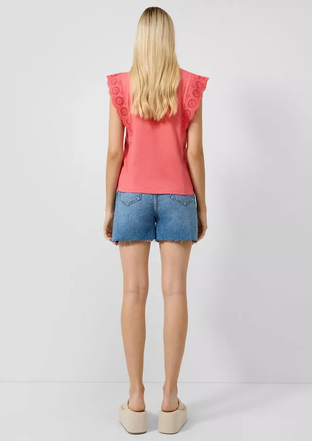 Women's Light Red Sleeveless T-shirt S.Oliver 2180391-3101