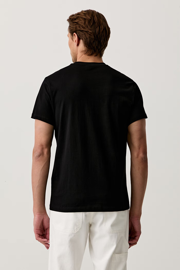 Men's Black KLJ SLIM STRIPES LOGO TEE Karl Lagerfeld Jeans B3M17001-999 Black