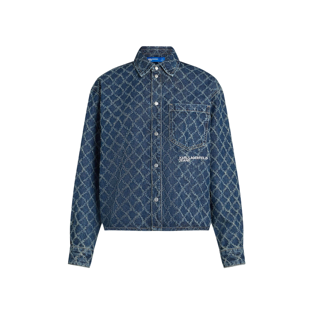Women's Blue KLJ ARGYLE DENIM SHIRT Karl Lagerfeld Jeans B3W11008-A39 Argyle