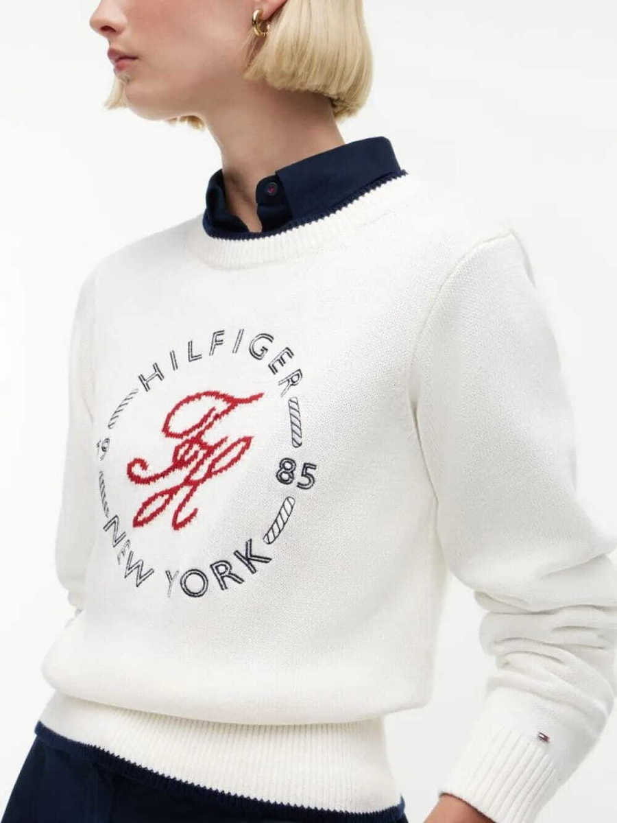 Γυναικείο Πουλόβερ Εκρού Tommy Hilfiger WW0WW51007-Z00