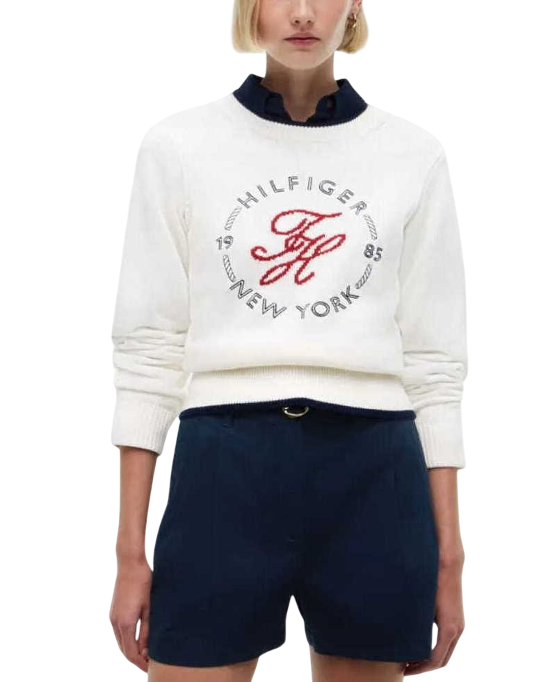 Γυναικείο Πουλόβερ Εκρού Tommy Hilfiger WW0WW51007-Z00
