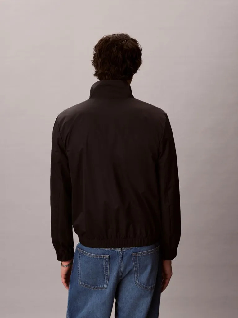 Men's Black Ls Nylon Stand Collar Windbreaker Jacket Calvin Klein LV04LF515G-UB1